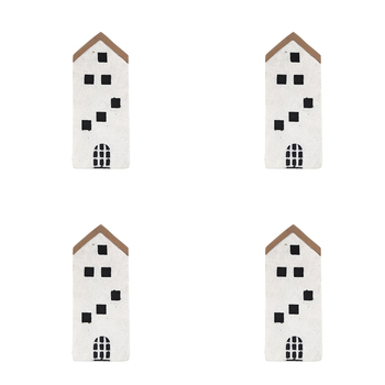 4x Urban Jonah House 15cm Concrete Ornament Home Decor Tall - White