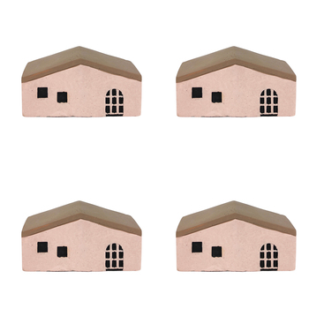 4x Urban Jonah House 12cm Concrete Ornament Home Decor Long - Pink