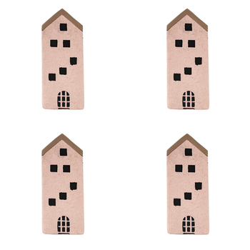 4x Urban Jonah House 15cm Concrete Ornament Home Decor Tall - Pink