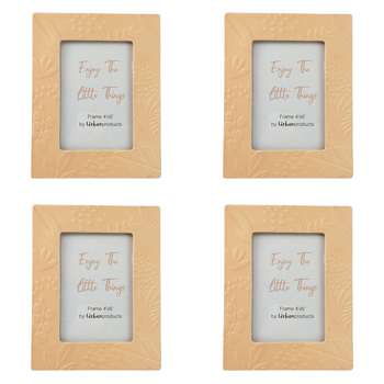 4x Urban Caprice Foliage 4x6" Photo Frame w/ Stand Home Decor - Blush