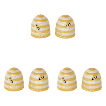 3PK Urban Bee Hive Salt Pepper Shakers Yellow 7cm Serveware Home Kitchen Decor
