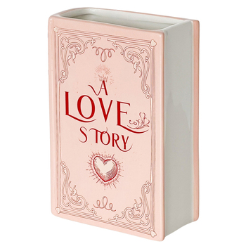 Urban A Love Story Book Vase Pink Red 16cm Decorative Home Decor