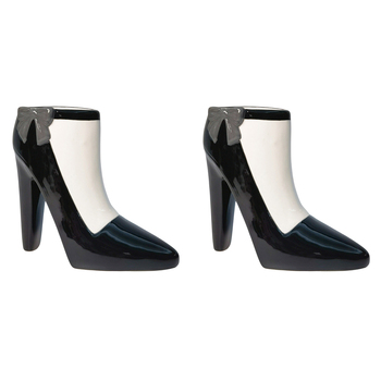 2PK Urban High Heel Vase Black 15cm Decorative Home Decor