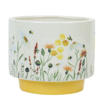 Urban Bee Meadow Planter Yellow 15cm Home Decorative Garden Decor