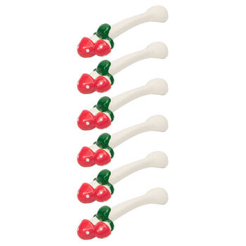 6PK Urban Toadstool Hanging Spoon Cutlery Ceramic 12cm Red
