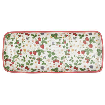 Urban Ceramic Strawberry Fields Serving Platter 36x15cm Green/Red