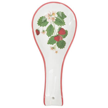 Urban Ceramic Strawberry Fields Spoon Rest Utensil Holder 24x10cm Green/Red
