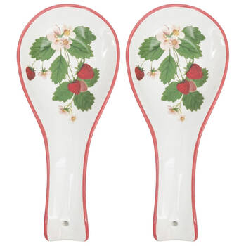 2PK Urban Ceramic Strawberry Fields Spoon Rest Utensil Holder 24x10cm Green/Red