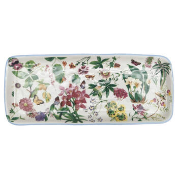 Urban Ceramic Botanicals Floral Serving Platter 36x15cm White/Green