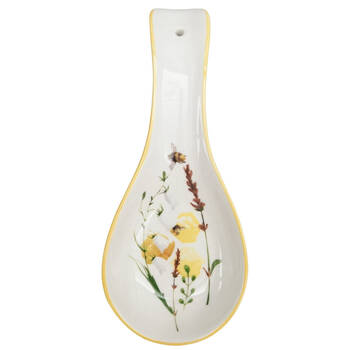 Urban Ceramic Bee Meadow Spoon Rest Utensil Holder 24x10cm Yellow