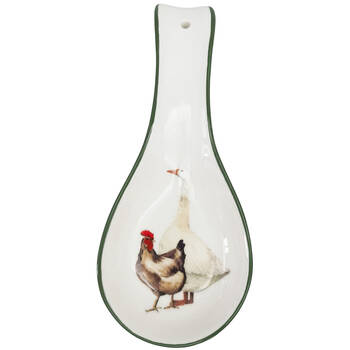 Urban Ceramic Farm Yard Spoon Rest Utensil Holder 24x10cm Green