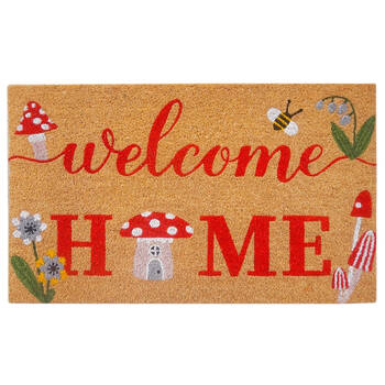 Urban Toadstool Welcome Doormat Coir/PVC 45x75cm Red