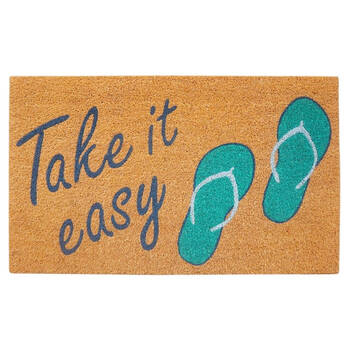 Urban Take It Easy Floor Doormat Coir/PVC 45x75cm Green
