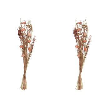 2x Urban 60cm Dried Foliage Floral Bouquet Home Display - Peach