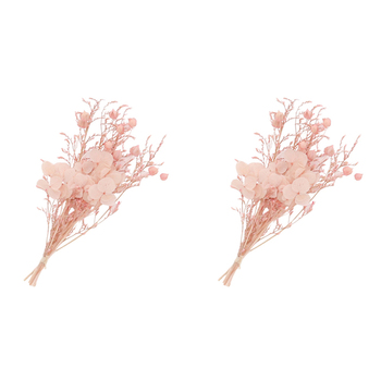 2PK Urban 15cm Dried Floral Happy Birthday Card Greeting - Pink