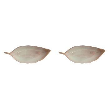 2x Urban Lyra 37cm Ceramic Long Leaf Plate Home Decor Display - Blush