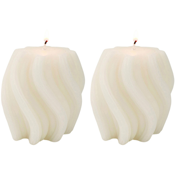 2x Urban Swirl 8cm Vanilla Scented Candle Home Fragrance - Cream