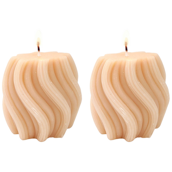 2x Urban Swirl 8cm Vanilla Scented Candle Home Fragrance - Honey