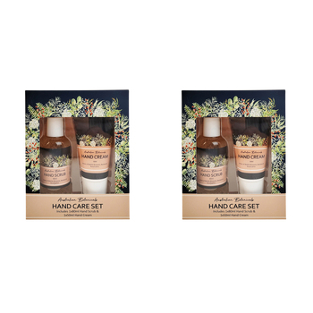 2x 2pc Urban Evie Floral 80ml Hand Scrub & 50ml Cream Care Set - Navy