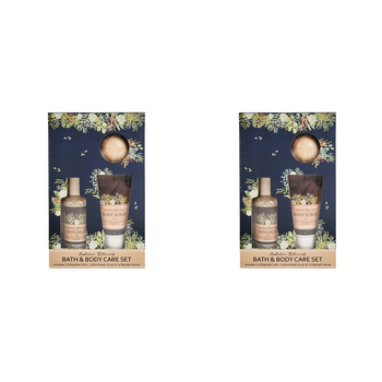 2x 3pc Urban Evie Floral Bath Salt/Bomb/Body Scrub Care Set - Navy