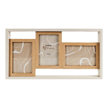 Urban Kolby Wooden 44x23cm Triple Photo Frame Home Decor - Oak/White