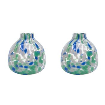2PK Urban Jaslyn Speckle Glass Bud Vase Green Decorative Home Decor