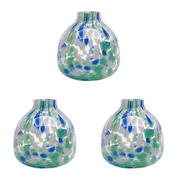 3PK Urban Jaslyn Speckle Glass Bud Vase Green Decorative Home Decor