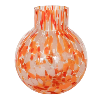 Urban Jaslyn Speckle Glass Vase Red Pink 17cm Decorative Home Decor