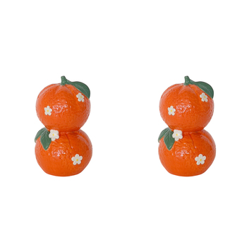 2PK Urban Tuscan Oranges Vase Orange 16cm Decorative Kitchen/Lounge Decor