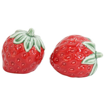 2pc Urban Ceramic Strawberry Salt and Pepper Shakers Set 18x8cm Red