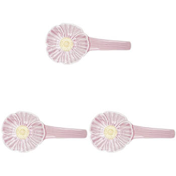 3PK Urban Ceramic Flower Spoon Rest Utensil Holder 22x10cm Pink/Yellow