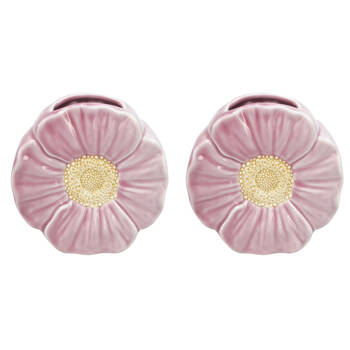 2PK Urban Ceramic Flower Home Decorative Vase 13x7cm Pink/Yellow