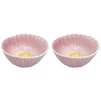 2PK Urban Ceramic Round Flower Serving Table Bowl 16x7cm Pink/Yellow