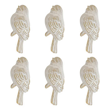 6PK Urban Ceramic Bird Outdoor Planter Pot Hanger Accessory 8cm White