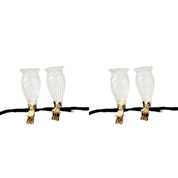 2x 2pc Urban Products Kinkora Flower Clip Vases Clear