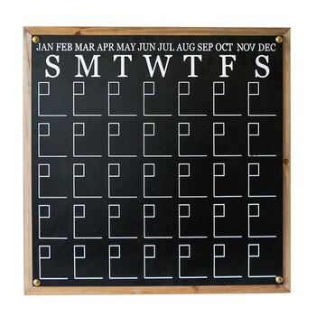 Rayell Square Chalkboard Weekly Planner 60x60cm w/ Hanging Hook