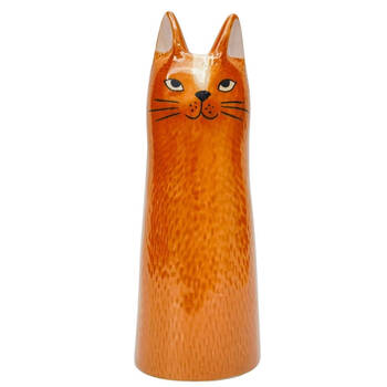 Urban Bailey Cat Flower/Plant Vase Ceramic 23x9cm Orange