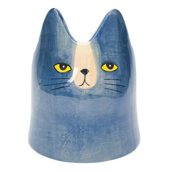 Urban Bailey Cat Ceramic Planter Plant Pot 14cm Blue