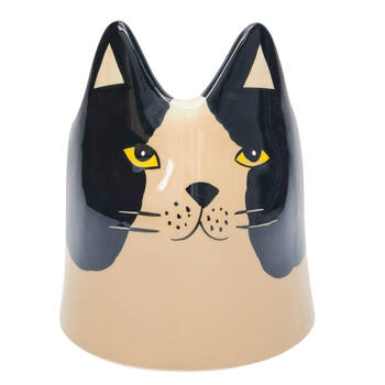 Urban Bailey Cat Ceramic Planter Pot 14cm Black/White