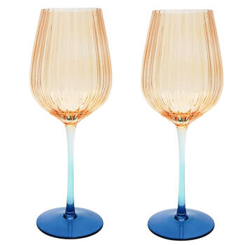 2pc Urban Ellie Ombre Wine Glass Drinkware Amber/Blue 25cm