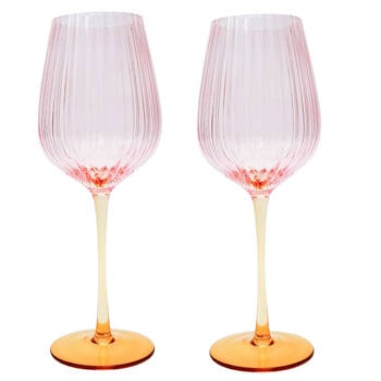 2pc Urban Ellie Ombre Wine Glass Drinking Cup Pink/Yellow 25cm