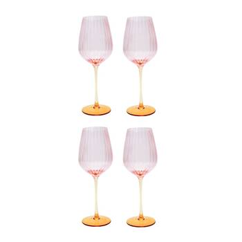 2x 2pc Urban Ellie Ombre Wine Glass Drinking Cup Pink/Yellow 25cm