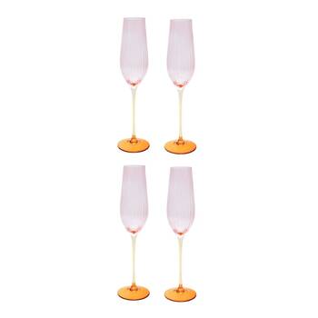 2x 2pc Urban Ellie Ombre Champagne Glass Pink/Yellow 26cm