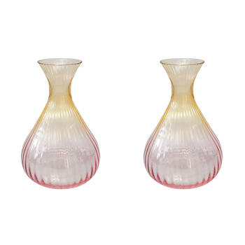 2PK Urban Ellie Ombre 2L Glass Decanter Pitcher Jug 24x10cm Pink/Yellow