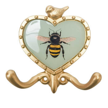 Urban Bee Wall Metal Hook Home Decor Sage/Gold 12cm 