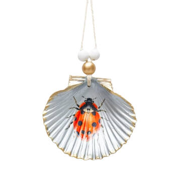 Urban Ladybug Shell Hanging Ornament Home Decor Blue 19cm