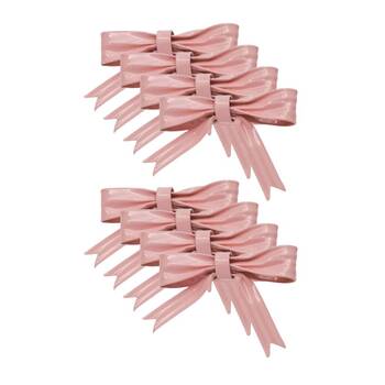 8PK Urban Bow Napkin Metal Ring Table Organiser Pink 6cm 