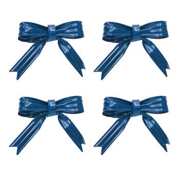 4x Urban Bow Napkin Metal Ring Table Organiser Blue 6cm 
