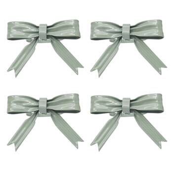 4x Urban Bow Napkin Metal Ring Table Organiser Sage 6cm 