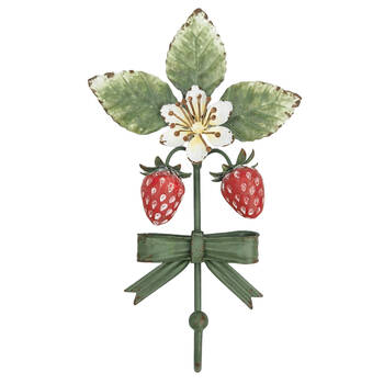 Urban Metal Strawberry Decorative Hanging Wall Hook 20x11cm Red